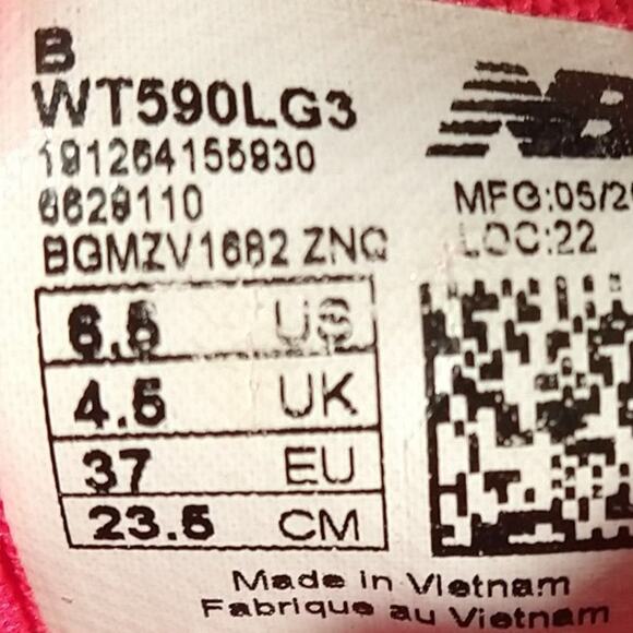 New Balance - 590 V3 - Running Shoes - Gray/Pink - Women's - 6.5 - WT590LG3 - Picture 9 of 9